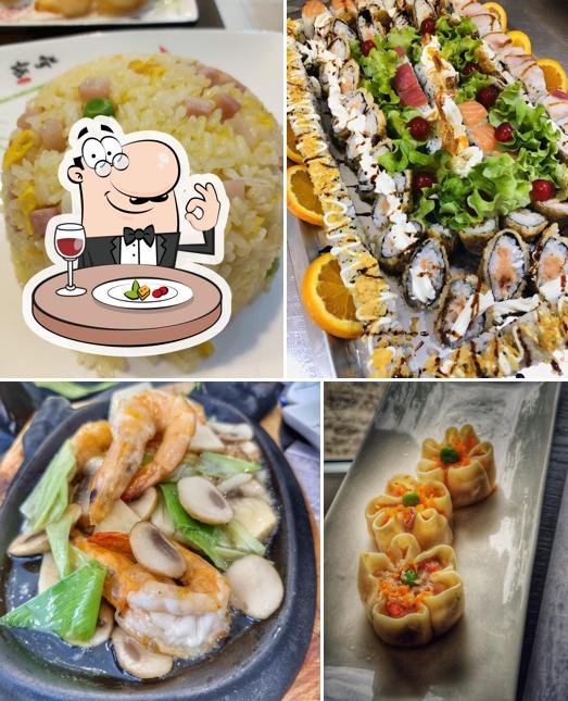 Cibo al Ristorante Cinese Giapponese Hasu