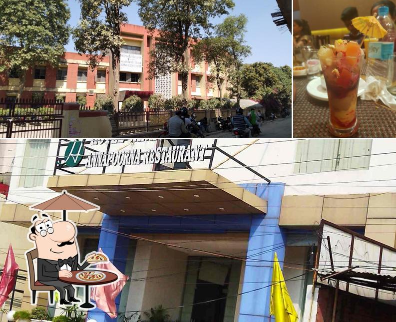This is the photo depicting exterior and alcohol at Annapoorna Restaurant