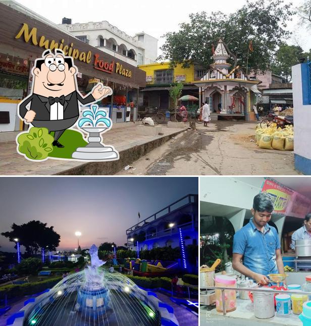 Among different things one can find exterior and interior at Municipal Food Plaza