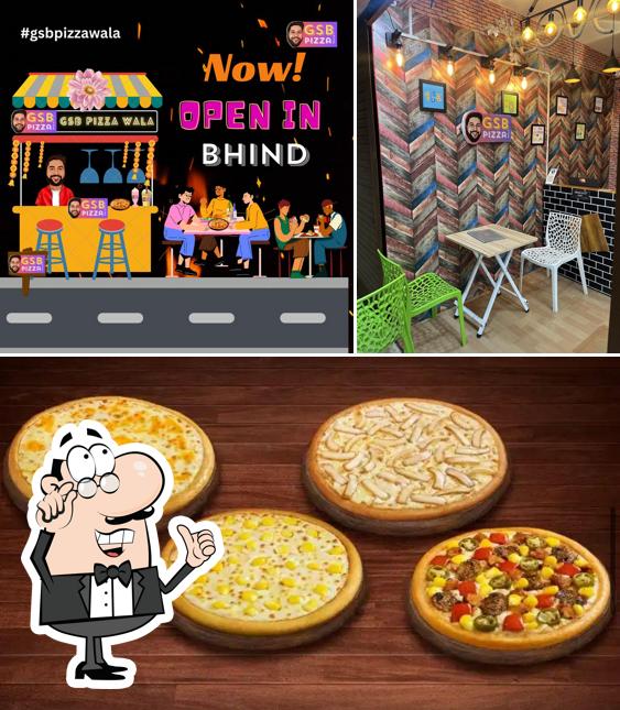 This is the image depicting interior and food at GSB Pizza Wala