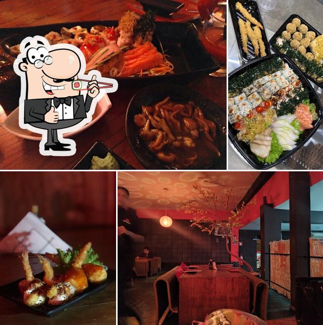 Rolos de sushi são servidos no Saori