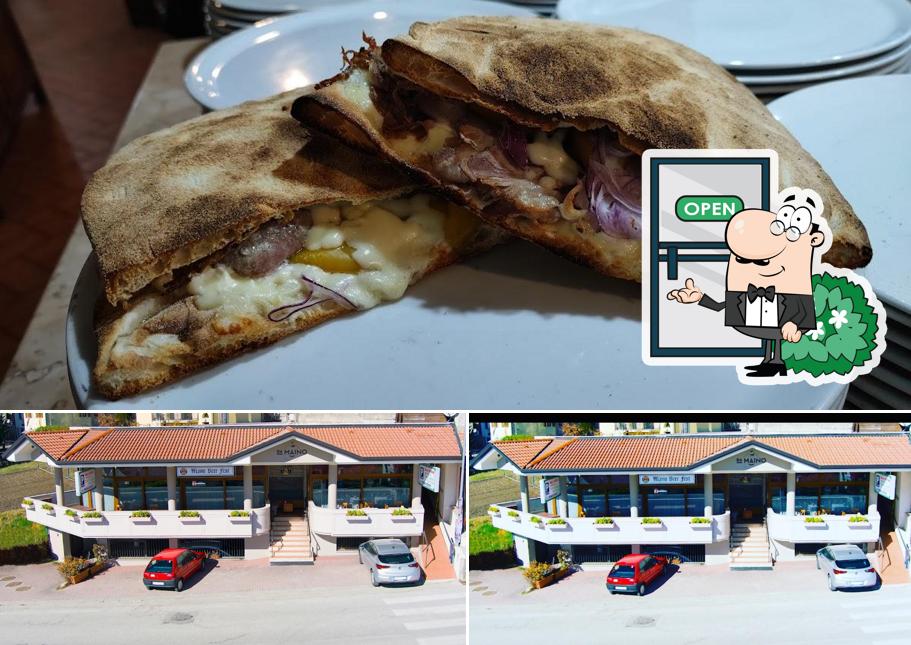 La foto di esterno e cibo da Pizzeria Ristorante Enoteca Da Maino