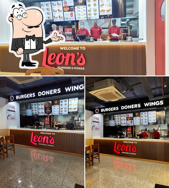 The interior of Leon's Burgers & Wings Hitech City