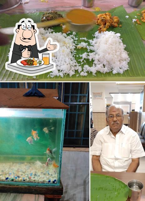 Take a look at the picture displaying food and interior at RT Hotel