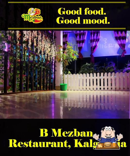 This is the image depicting food and exterior at B Mezban Restaurant