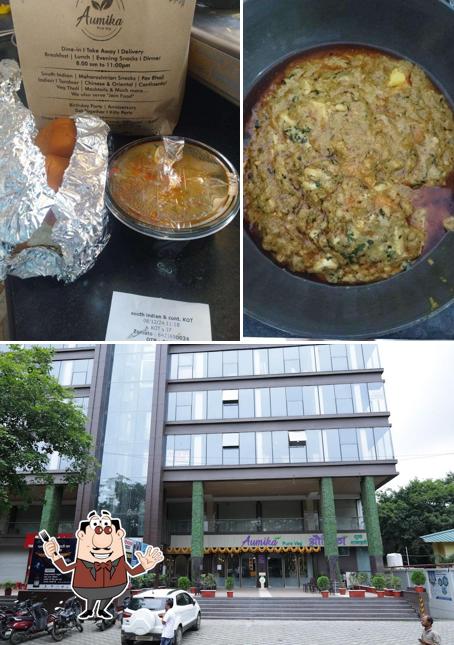 The picture of food and exterior at Aumika - Pure Veg Restaurant