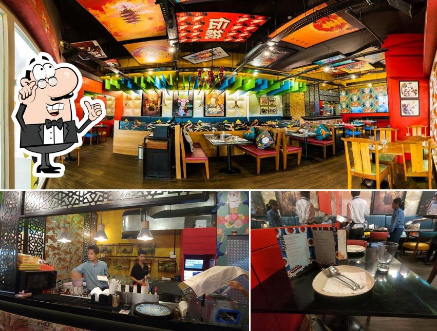 Take a seat at one of the tables at Mamagoto, Express Avenue Chennai