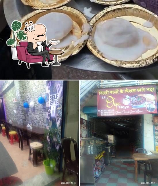 The restaurant's interior and food