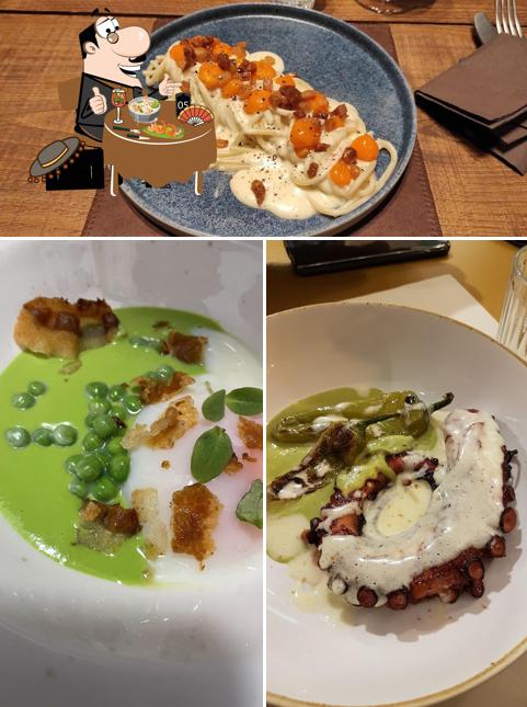 La cibo e bancone da bar del ristorante