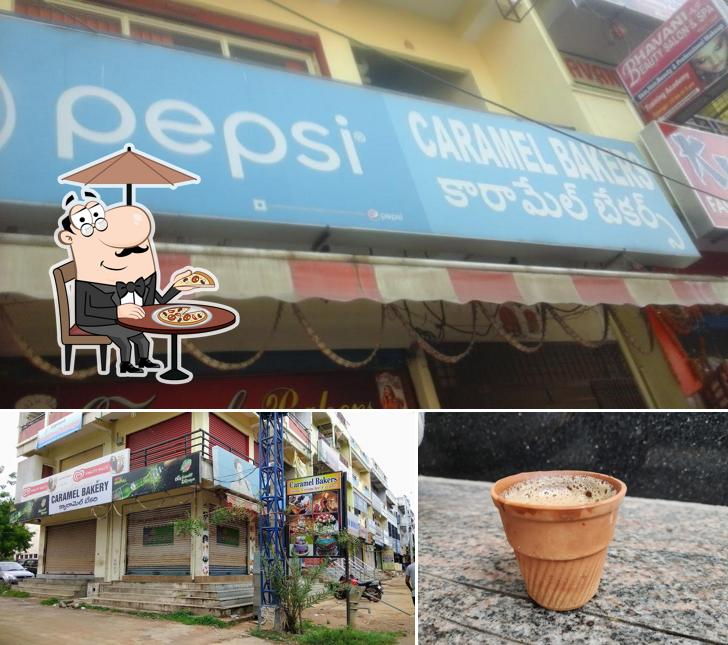 The image of exterior and beverage at Caramel Bakers