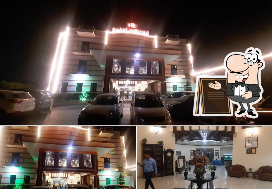 Among various things one can find exterior and food at Hotel Rudra Continental