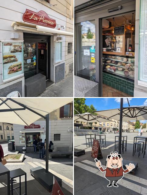 Questa è la immagine che mostra la cibo e interni di La Piccina Arezzo - Schiacciate