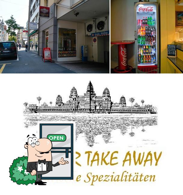 Questa è la foto che presenta la esterno e bevanda di Angkor Take Away