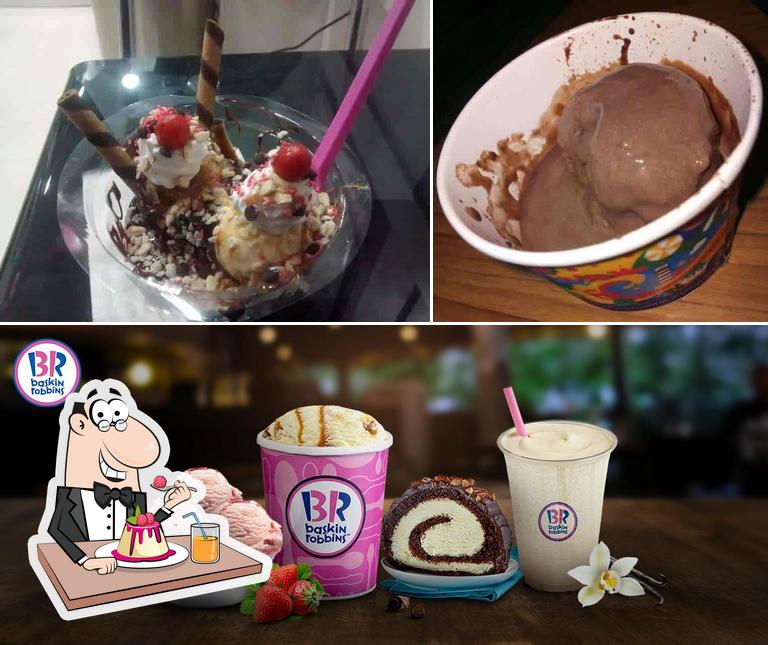 Baskin Robbins offers a range of sweet dishes