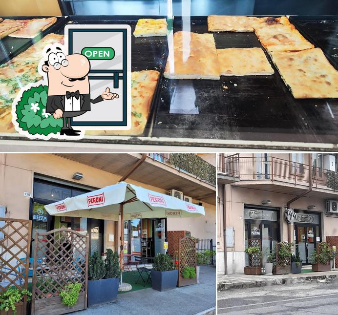 Questa è la immagine che presenta la esterno e cibo di Pizzeria Migliola Morena