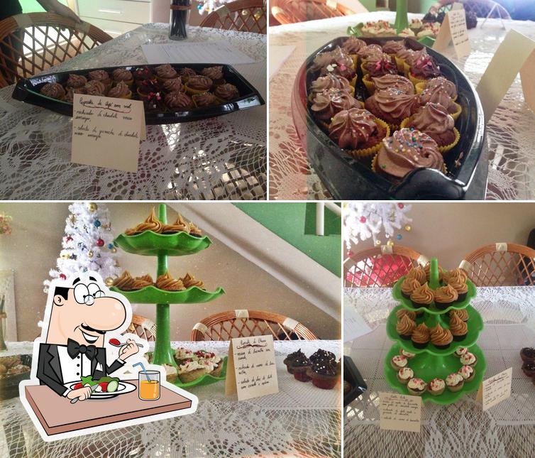 Dê uma olhada a ilustração ilustrando comida e interior no Creamy Creations