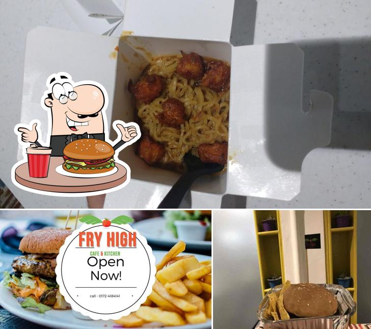 Hamburger at Fry High Cafe