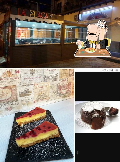 Questa è la immagine che mostra la cibo e esterno di La Placa Lounge Bar