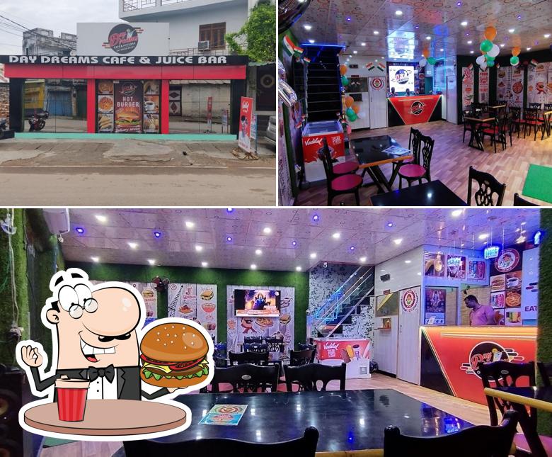 Get a burger at Day Dreams Cafe and Juicebar