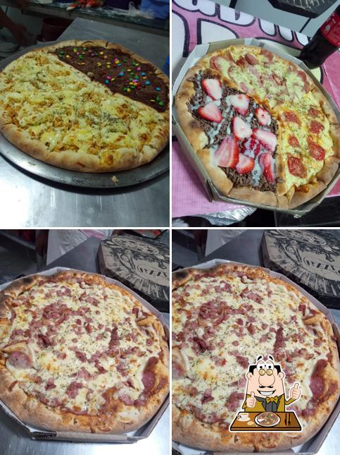 Escolha diferentes variedades de pizza