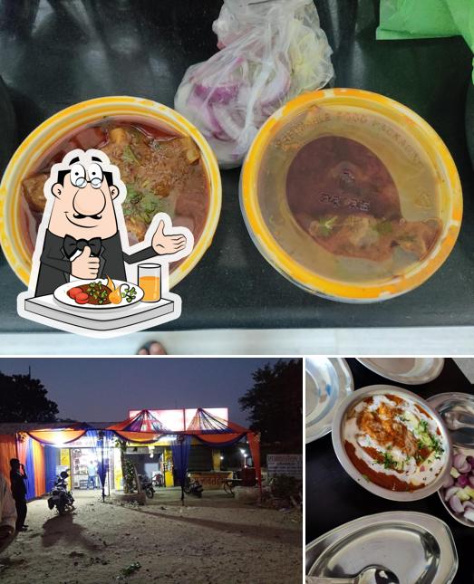 Among various things one can find food and exterior at Rajawat Hotel