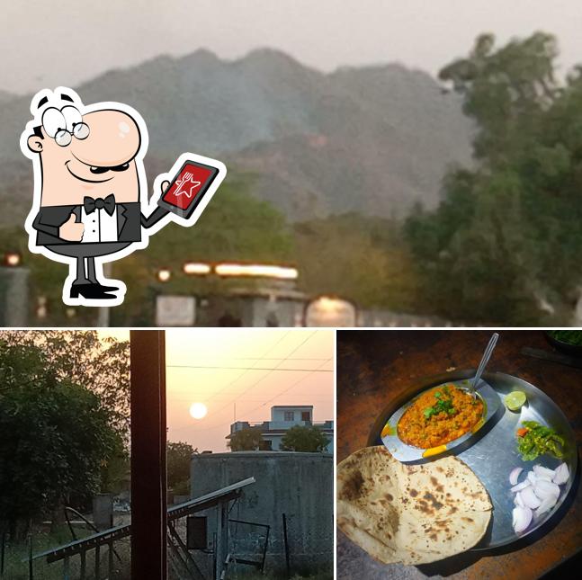 The restaurant's exterior and food