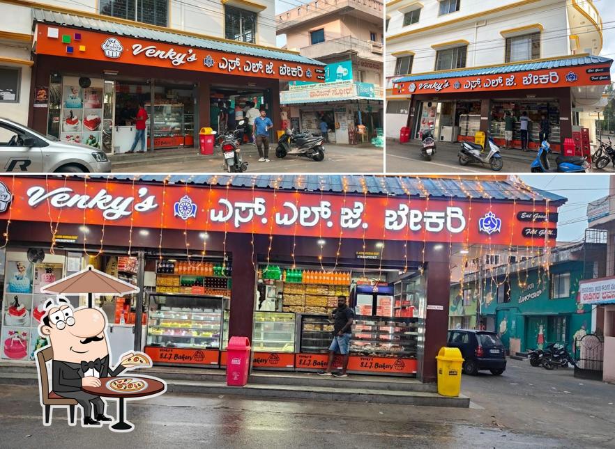 The exterior of Venkys SLJ Bakery