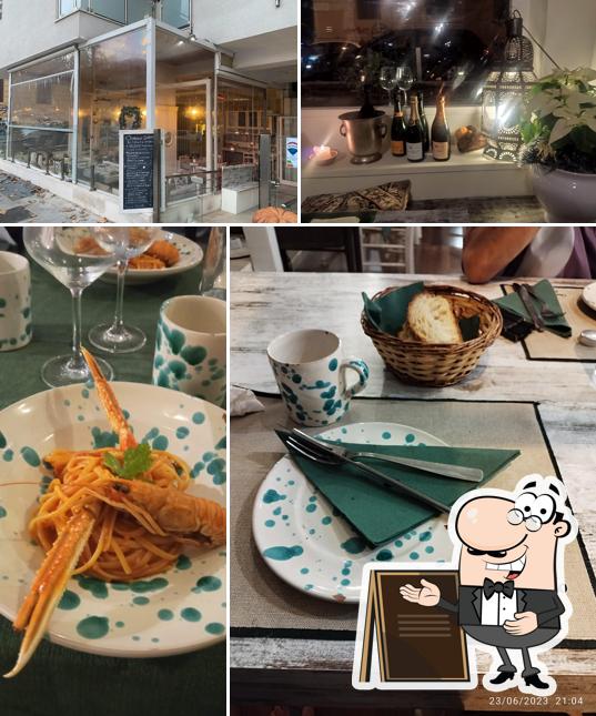 La esterno e cibo del ristorante