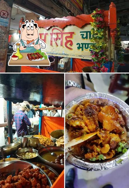 Order meat dishes at Shyam Singh Chat Bhandar