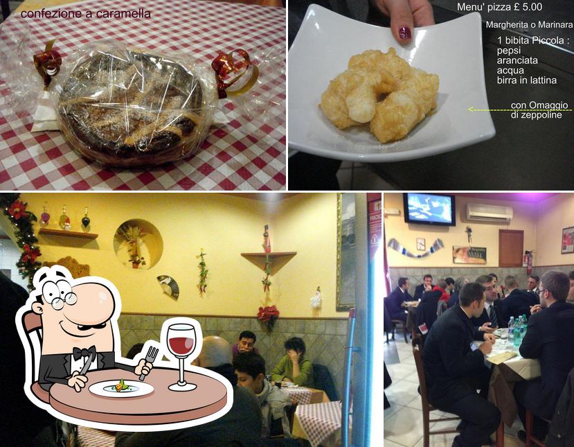 Tra le diverse cose da Pizzeria Trattoria Rosellino Naples si possono trovare la cibo e interni