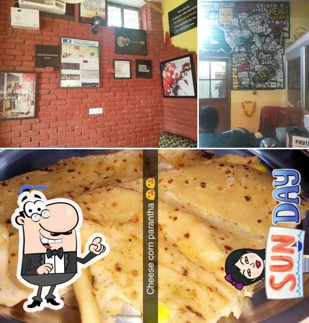 Among different things one can find exterior and food at Cafe Headquarters