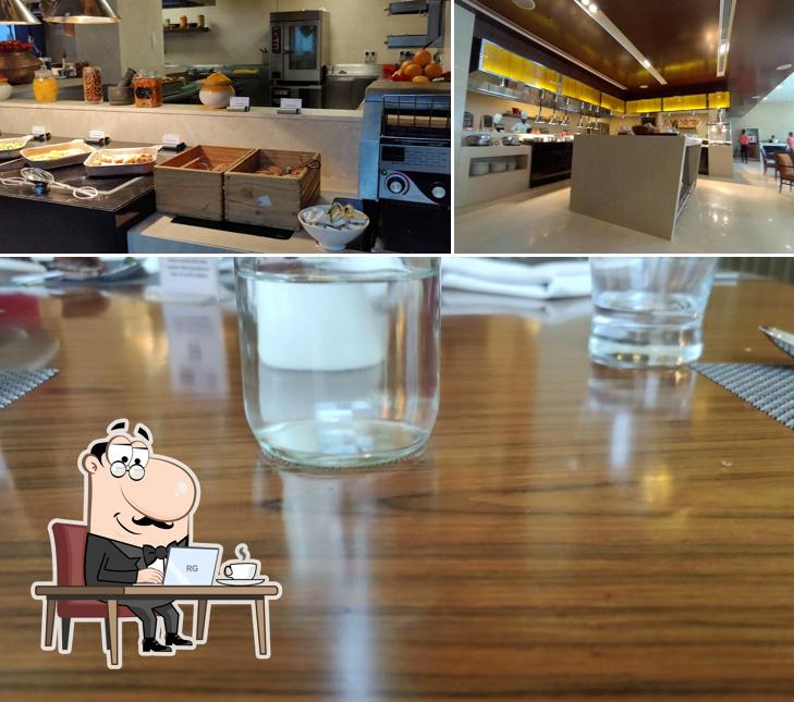 Take a seat at one of the tables at MoMo Cafe