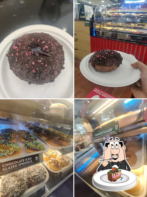 Chocolate cake at Krispy Kreme Doughnuts & Coffee
