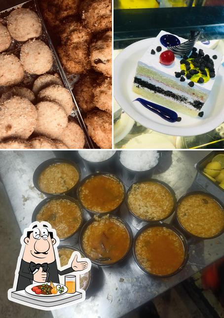 Food at M R bakery, sweet and juice