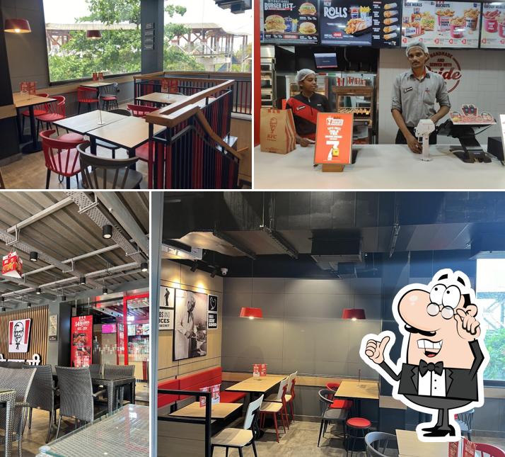Take a seat at one of the tables at KFC