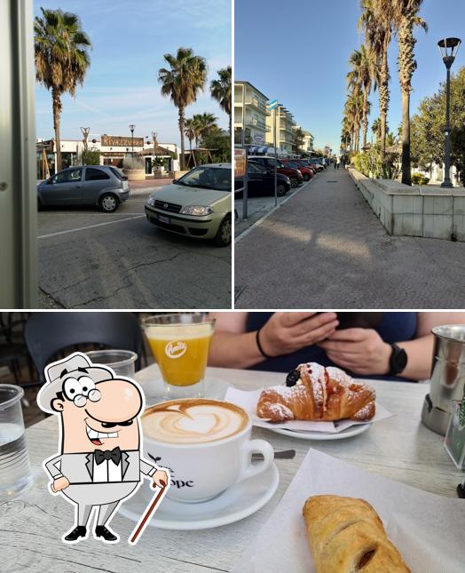 Questa è la immagine che mostra la esterno e cibo di Bar Gelateria Riviera