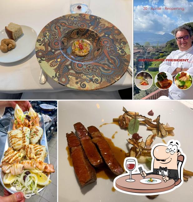 Cibo al Ristorante President Stella Michelin a Pompei