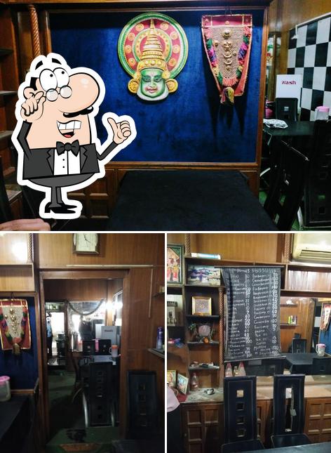 The interior of Annapoorna Kerala Hotel