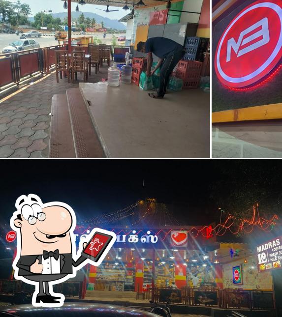 Check out the picture depicting exterior and food at Madras bakes