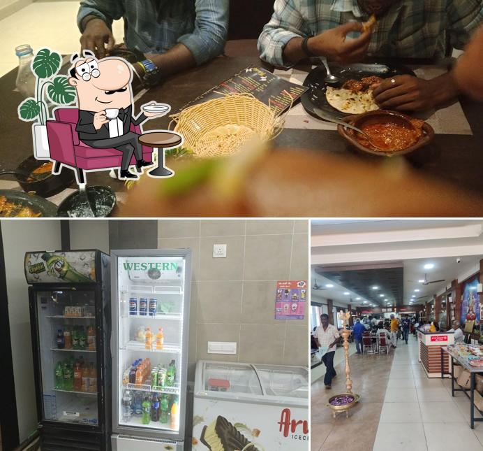 This is the picture showing interior and food at GEETHA RESTAURANT