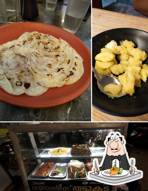 Take a look at the picture depicting food and interior at Grand Wayanadans Thattukada/ ഗ്രാൻ്റ് വയനാടൻ തട്ടുകട