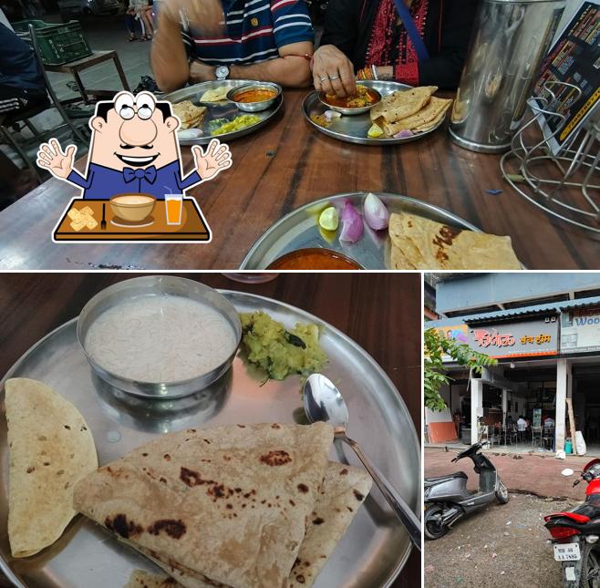 Check out the picture showing food and exterior at Jijau Lunch Home