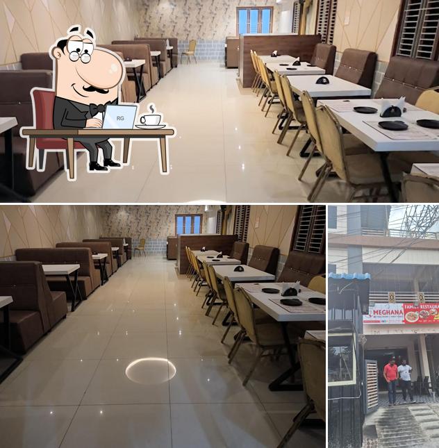 Among various things one can find interior and food at Meghana Family Restuarant TakeAway