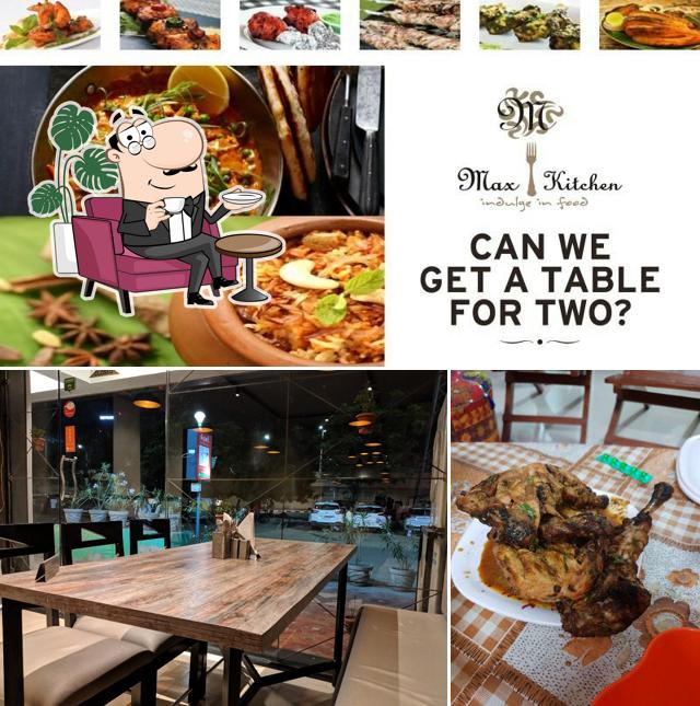 The restaurant's interior and food