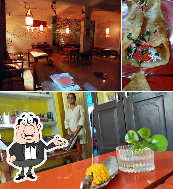 Take a seat at one of the tables at Sparrow Cafe