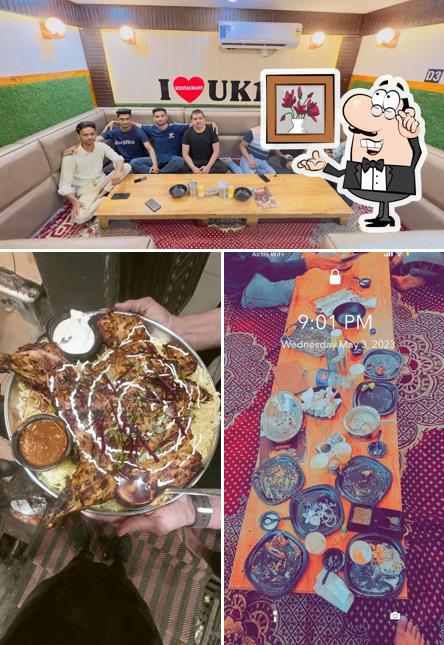 Among different things one can find interior and food at UK18 RESTAURANT