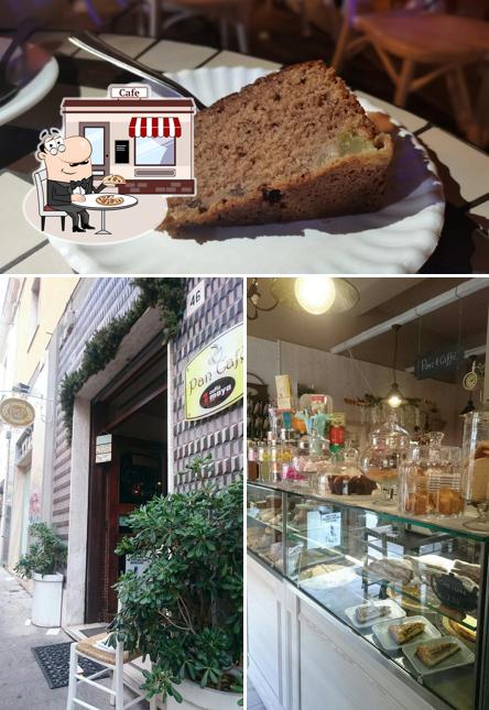 La esterno e cibo del ristorante