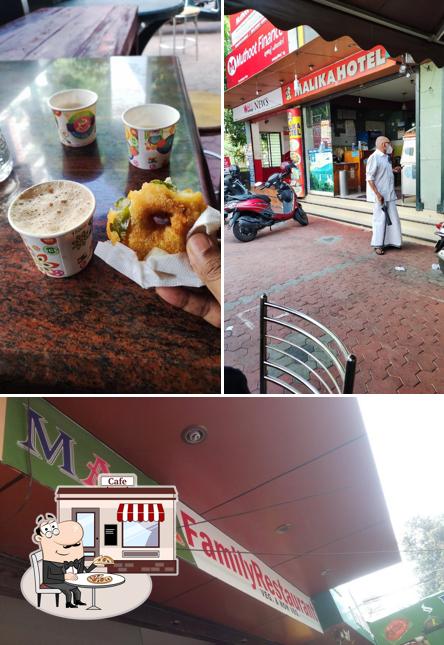 Among different things one can find exterior and beverage at Malika Hotel