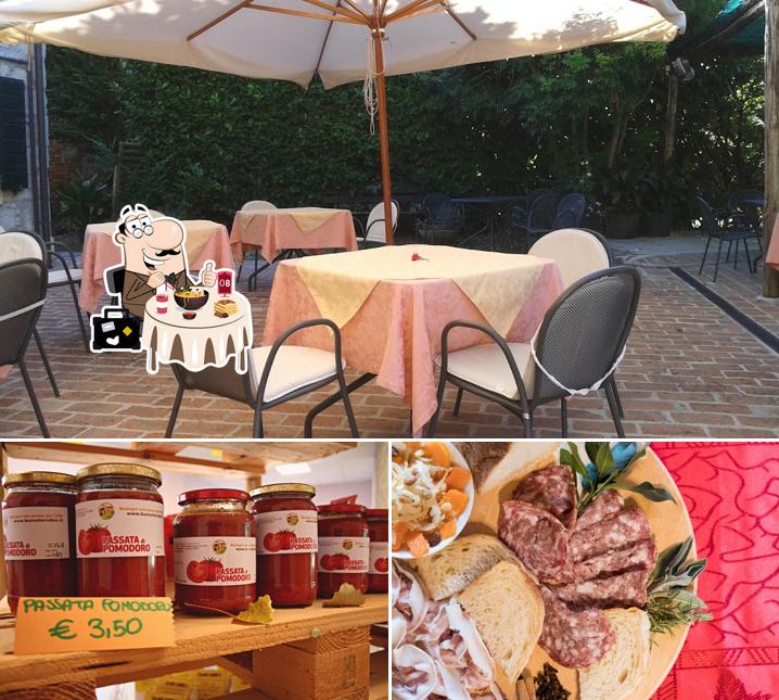 Tra le diverse cose da Agriturismo Biologico La Buona Terra si possono trovare la cibo e interni