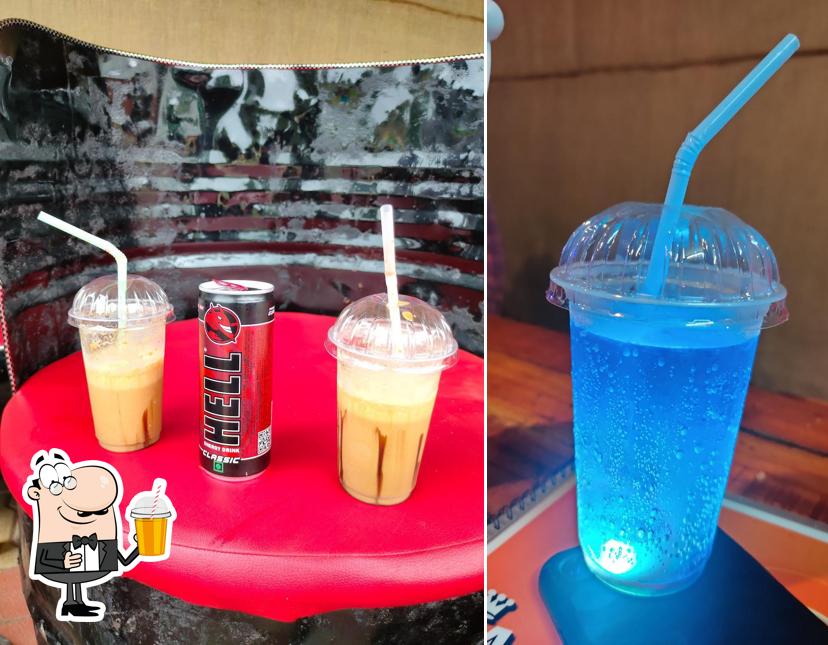 Enjoy a beverage at MOJ Cafe and Snacks